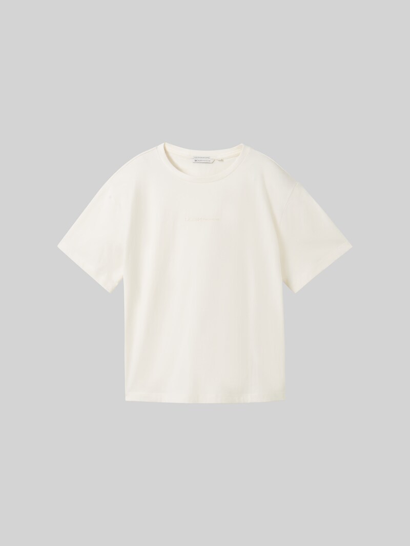Tom Tailor Boxy Fit T-Shirt aus Baumwolle - Gardenia White