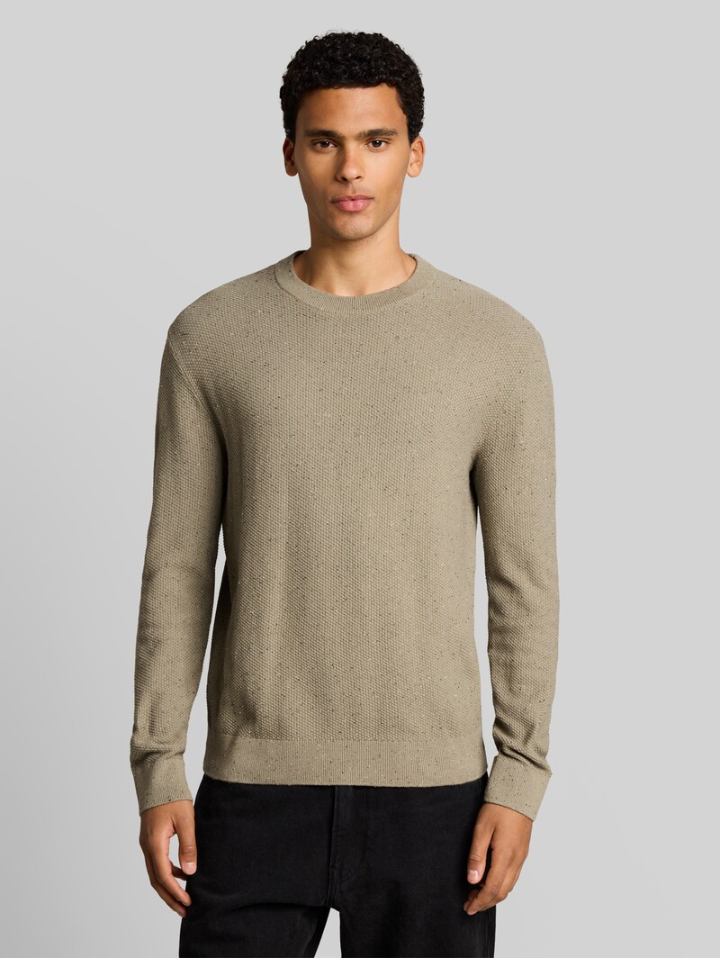 Tom Tailor Strickpullover aus Baumwolle - Dark Sage Neps Tom Tailor Strickpullover aus Baumwolle - Dark Sage Neps