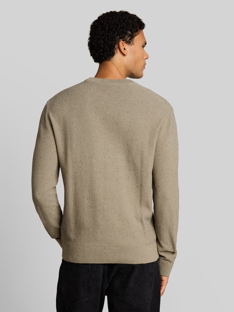 Tom Tailor Strickpullover aus Baumwolle - Dark Sage Neps