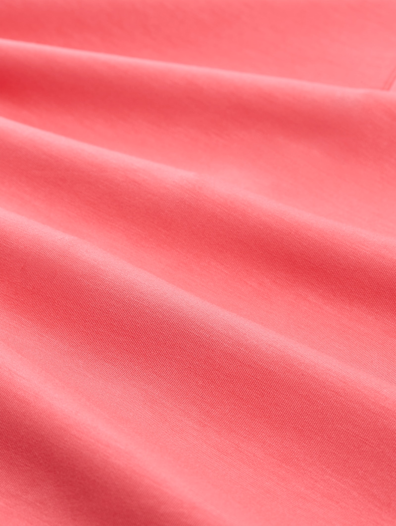 Tom Tailor Plus Size - Loose Fit Scuba Langarmshirt mit Polokragen - Soft Coral Pink