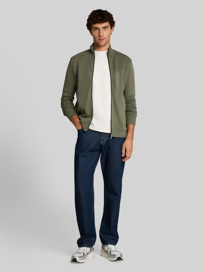 Tom Tailor Sweatjacke aus Baumwolle - Urban Olive Green