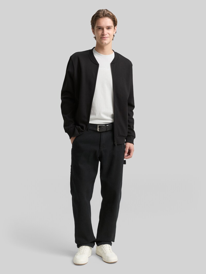 Tom Tailor Sweatjacke mit Bomberkragen - Black