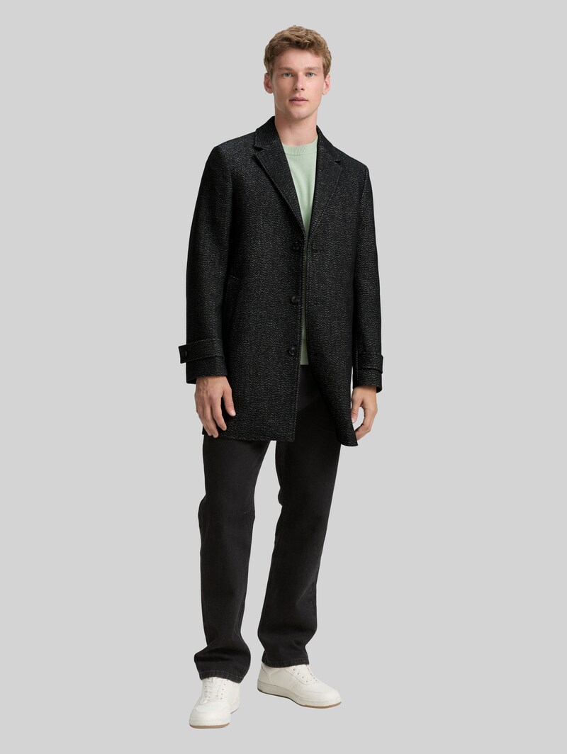 Tom Tailor Wollmantel mit Reverskragen - Fussy Salt And Pepper