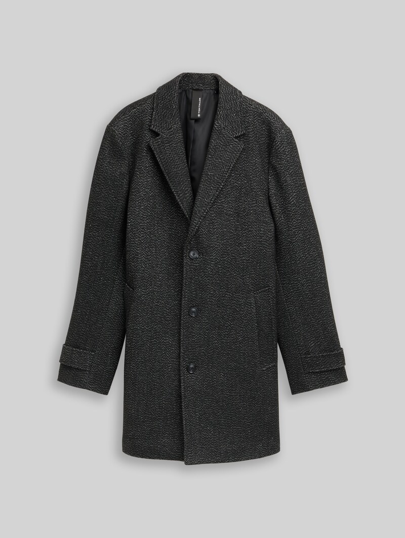 Tom Tailor Wollmantel mit Reverskragen - Fussy Salt And Pepper
