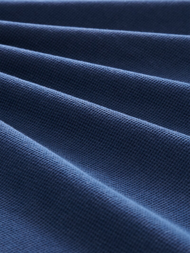 Tom Tailor T-Shirt mit Waffelstruktur - Dark Duck Blue