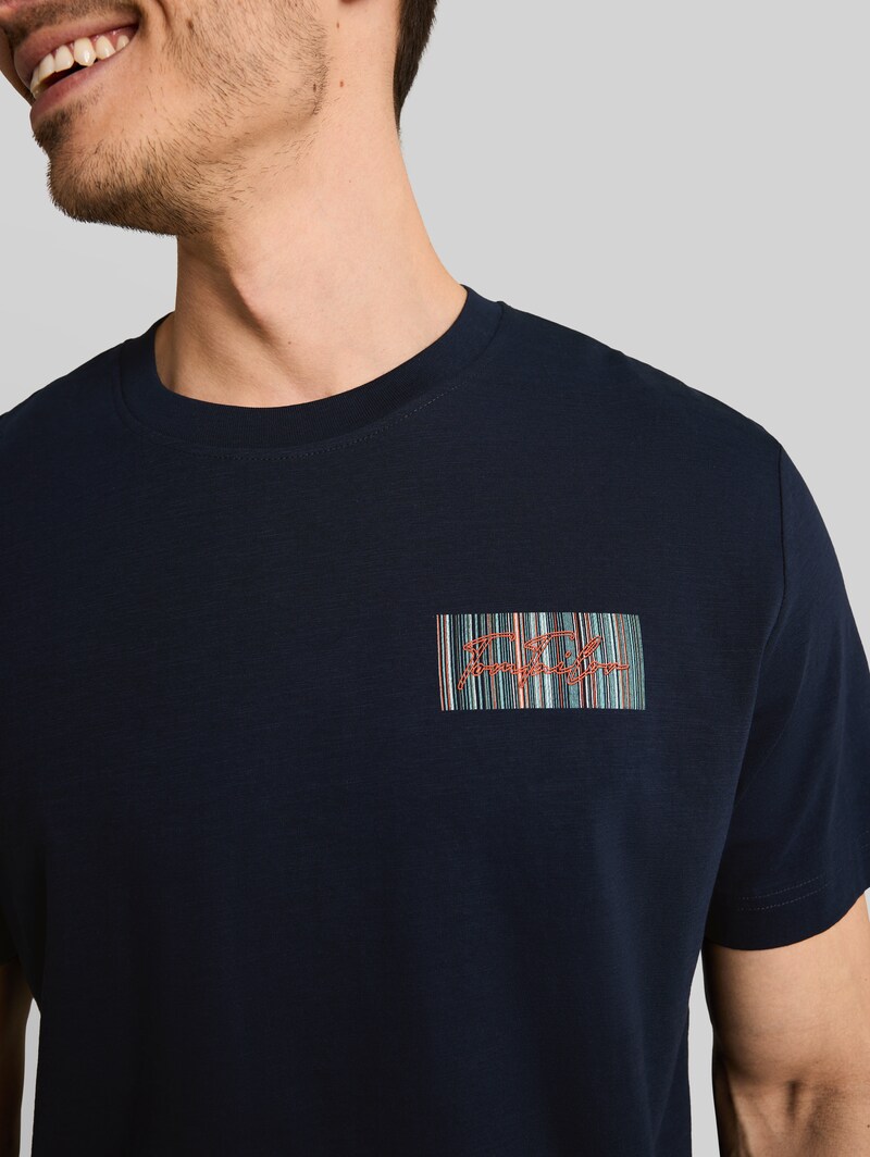 Tom Tailor T-Shirt mit Logo-Print - Sky Captain Blue