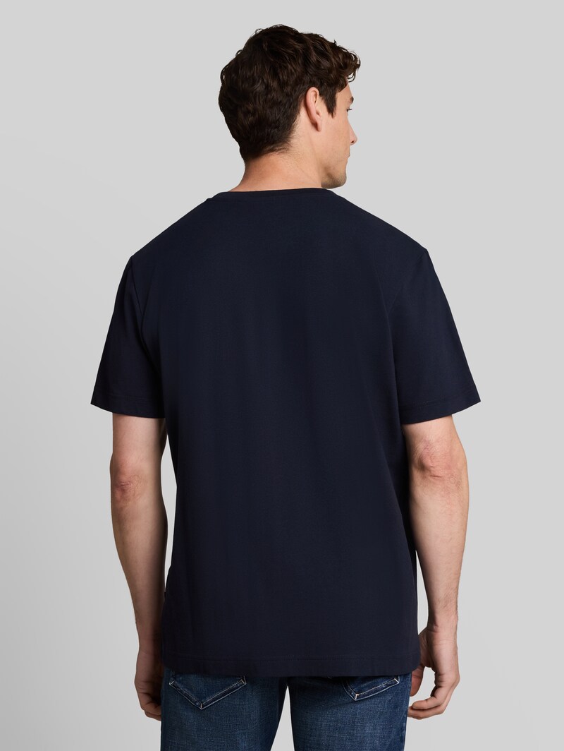 Tom Tailor Piqué T-Shirt mit Stretch - Sky Captain Blue