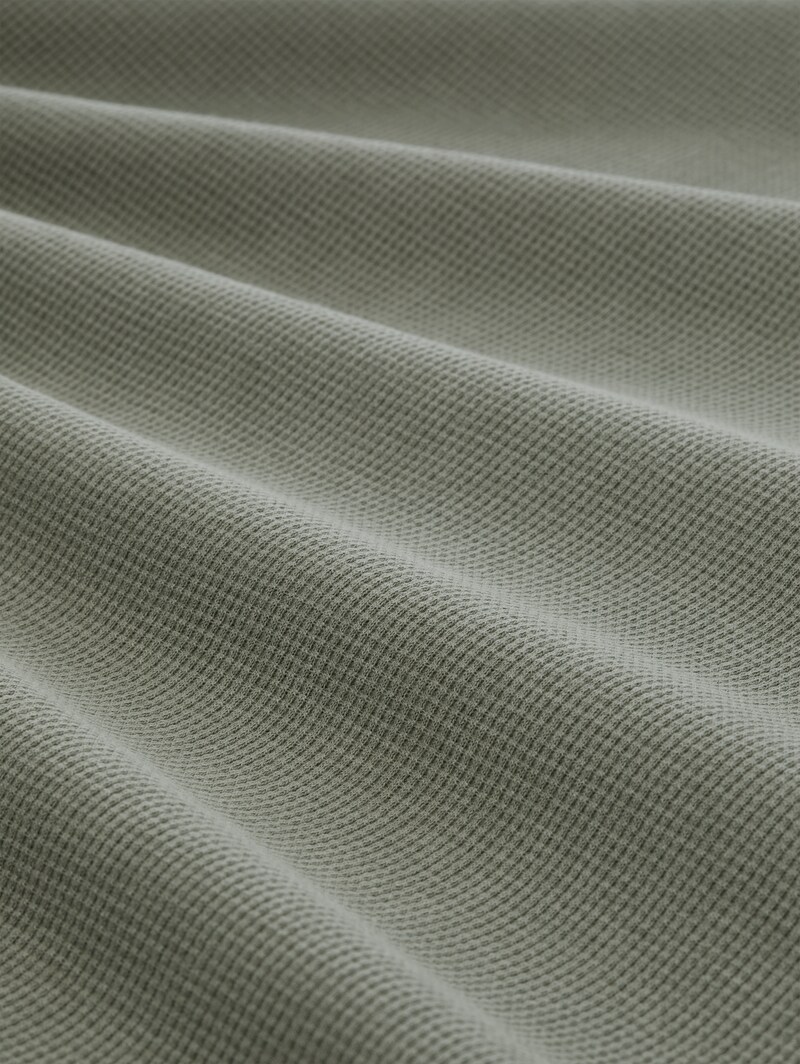 Tom Tailor Henley T-Shirt mit Brusttasche - Greyish Shadow Olive