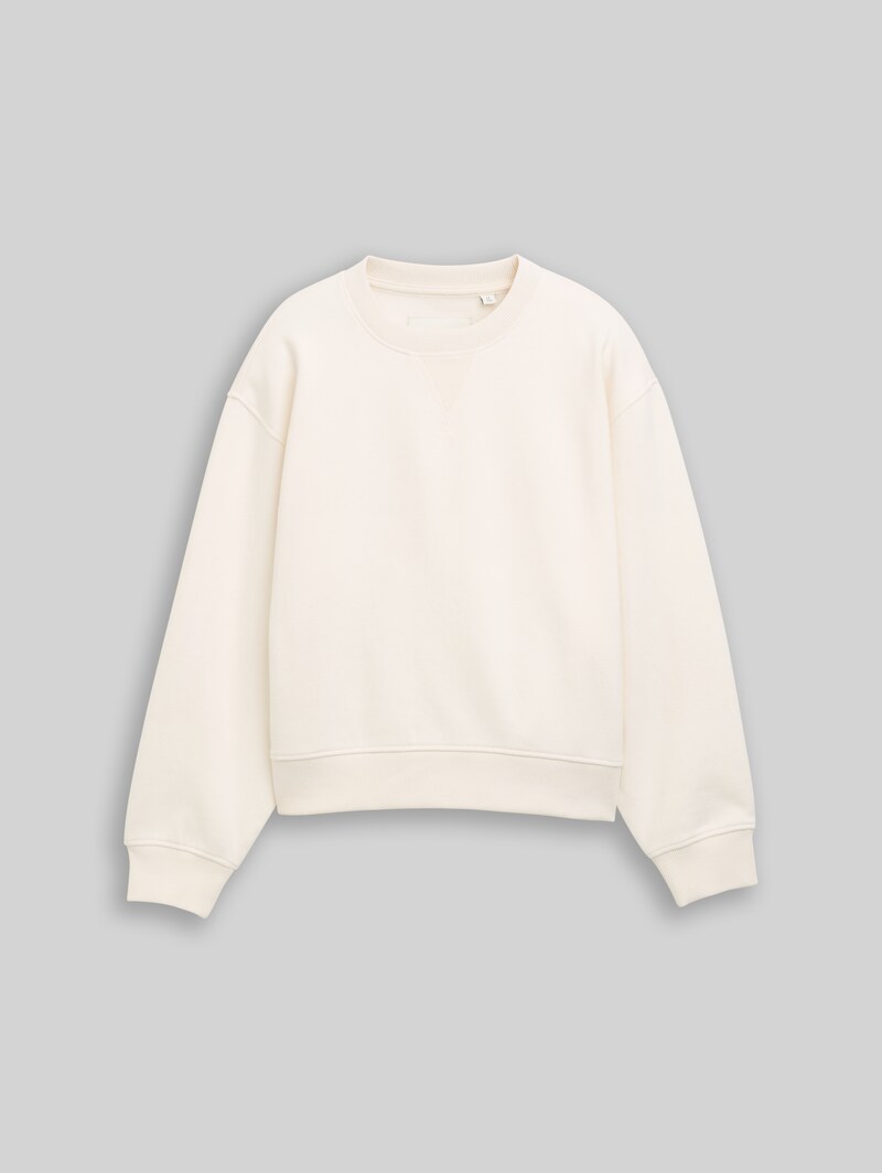Tom Tailor Basic Sweatshirt - Gardenia White