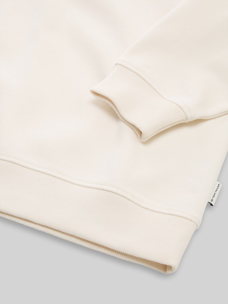 Tom Tailor Basic Sweatshirt - Gardenia White
