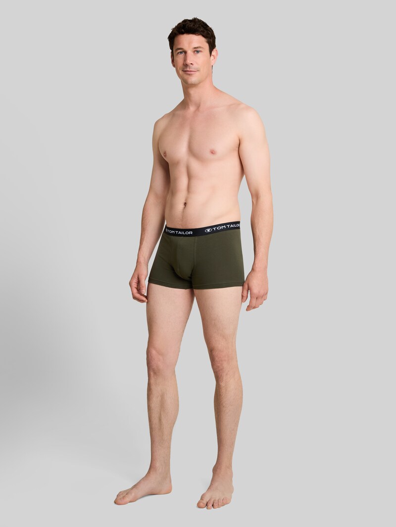 Tom Tailor Kurze Boxershorts im 3er-Pack - Grün-dunkel-melange