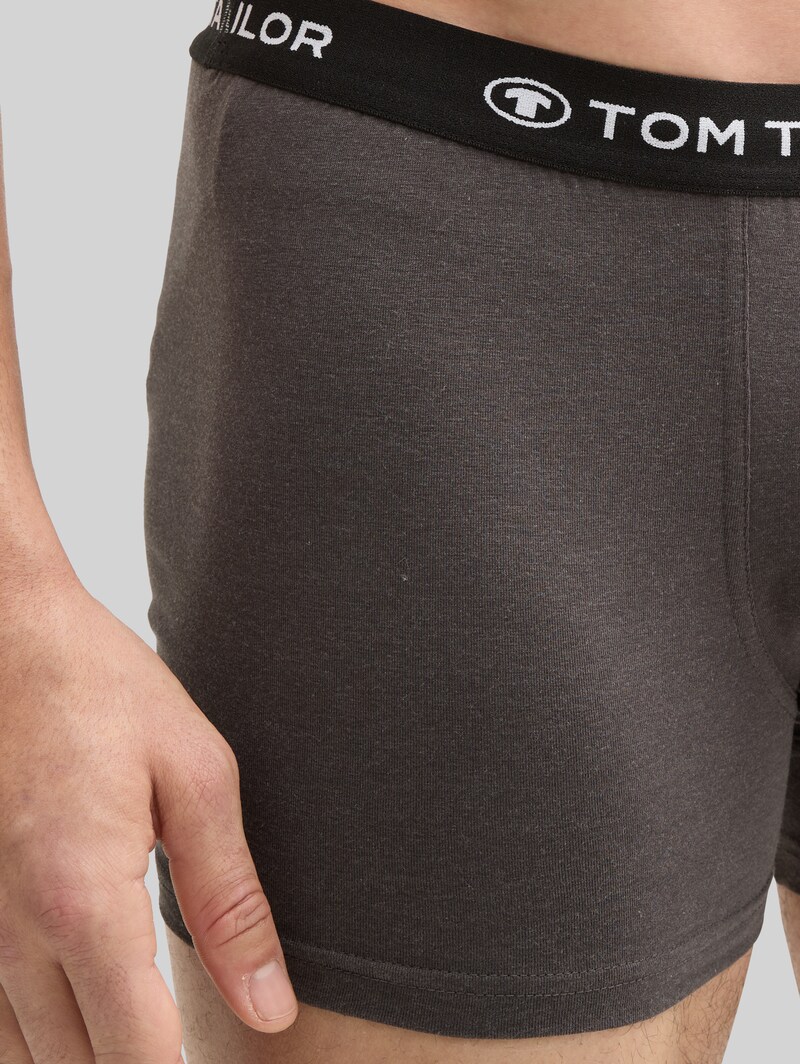 Tom Tailor Kurze Boxershorts im 3er-Pack - Grün-dunkel-melange