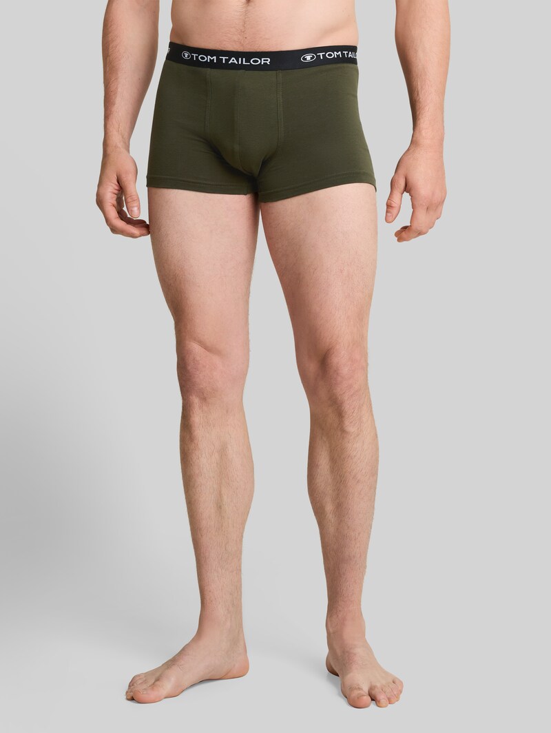 Tom Tailor Kurze Boxershorts im 3er-Pack - Grün-dunkel-melange