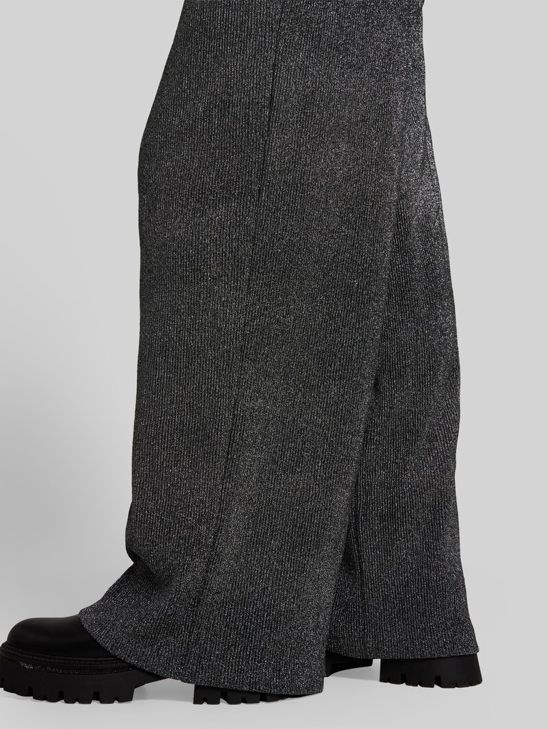 Tom Tailor Palazzo Hose mit Glitzer-Effekt - Black Silver Lurex Structure