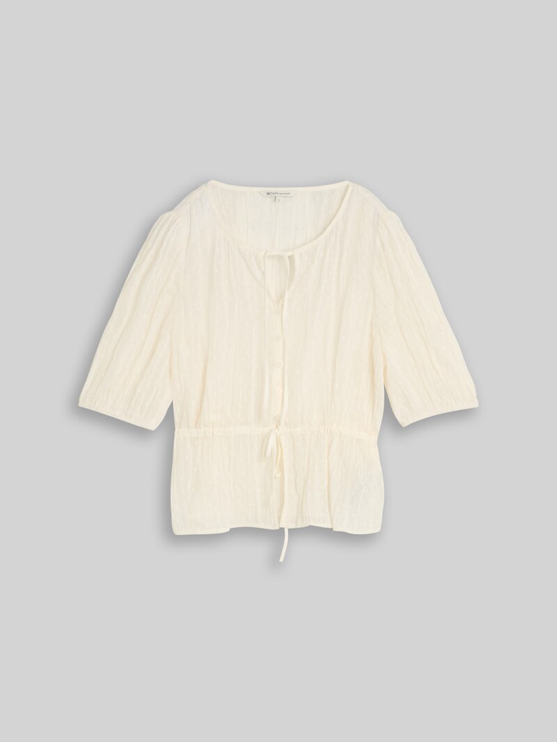 Tom Tailor Bluse mit Schleifen - Off White