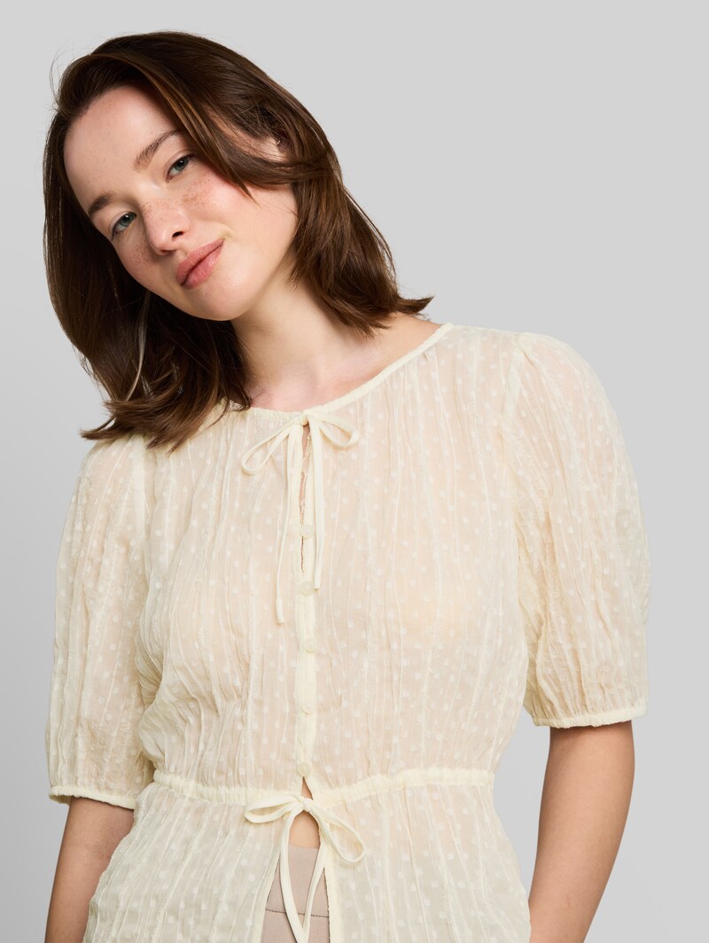 Tom Tailor Bluse mit Schleifen - Off White