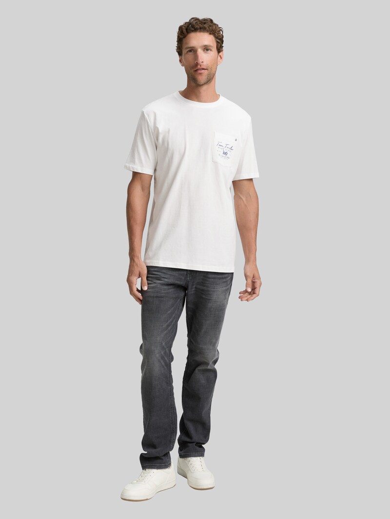 Tom Tailor T-Shirt mit Brusttasche - Off White