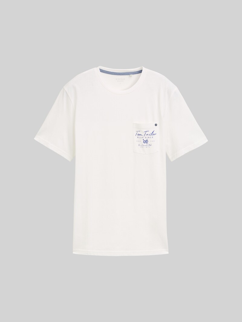 Tom Tailor T-Shirt mit Brusttasche - Off White