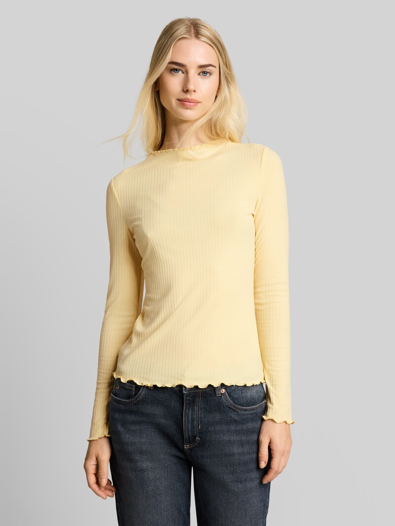 Tom Tailor Langarmshirt mit Rippstruktur - Soft Vanilla Yellow Tom Tailor Langarmshirt mit Rippstruktur - Soft Vanilla Yellow