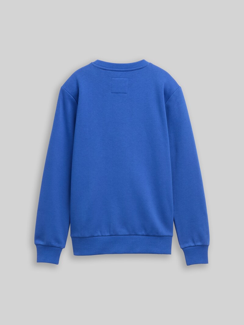 Tom Tailor Sweatshirt mit Badge-Detail - Beau Blue Tom Tailor Sweatshirt mit Badge-Detail - Beau Blue