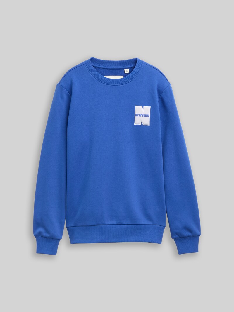 Tom Tailor Sweatshirt mit Badge-Detail - Beau Blue