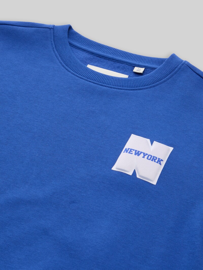 Tom Tailor Sweatshirt mit Badge-Detail - Beau Blue