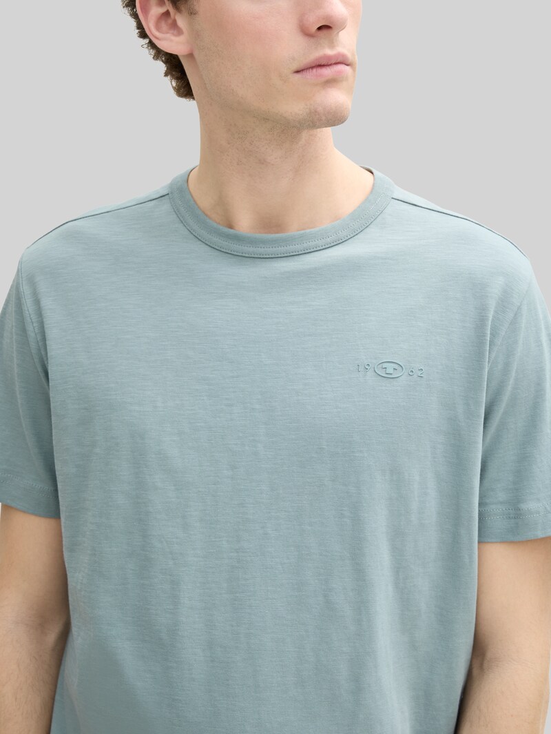 Tom Tailor Basic T-Shirt aus Baumwolle - Grey Mint
