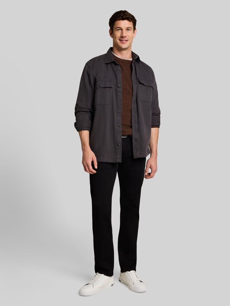 Tom Tailor Strickpullover aus Baumwolle - Mouline Camel Navy