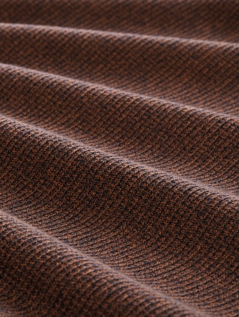 Tom Tailor Strickpullover aus Baumwolle - Mouline Camel Navy