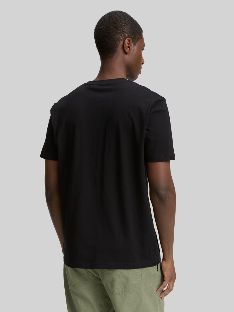 Tom Tailor Basic T-Shirt mit Logo-Print - Black