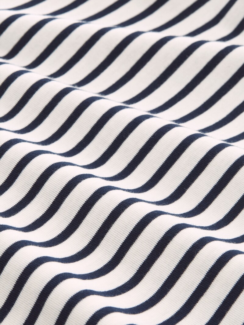 Tom Tailor Langarmshirt mit Streifenmuster - Offwhite Navy Blue Stripe