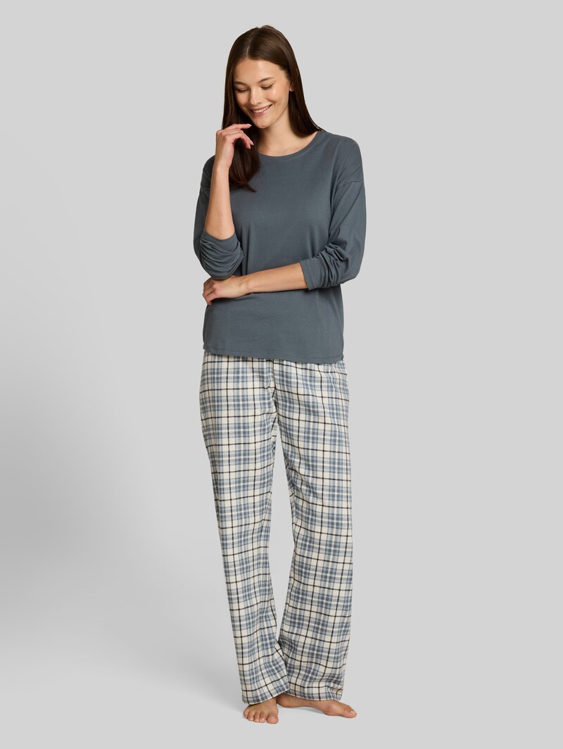 Tom Tailor Pyjama-Set mit Karomuster - Green-medium-check