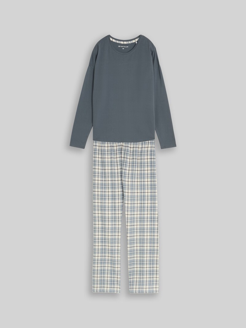 Tom Tailor Pyjama-Set mit Karomuster - Green-medium-check