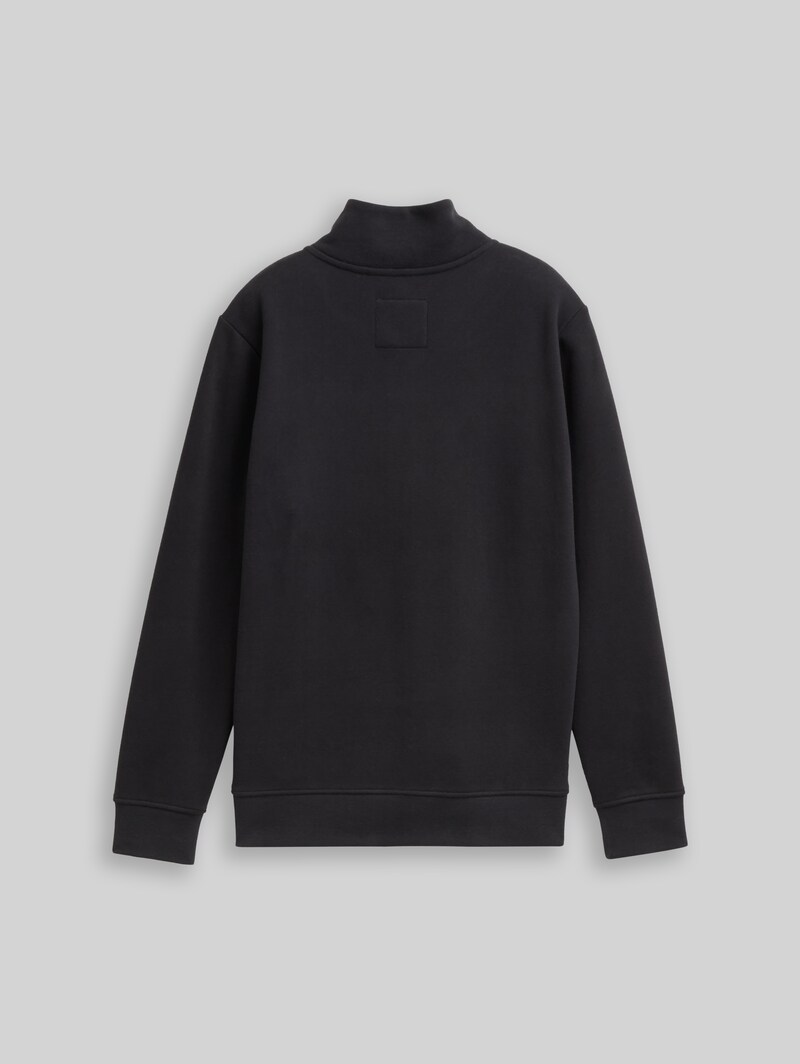 Tom Tailor Sweatjacke mit Stehkragen - Heavy Black Tom Tailor Sweatjacke mit Stehkragen - Heavy Black