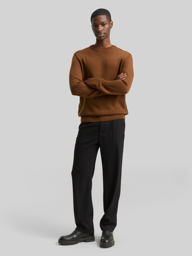 Tom Tailor Strickpullover mit Rundhalsausschnitt - Golden Clay
