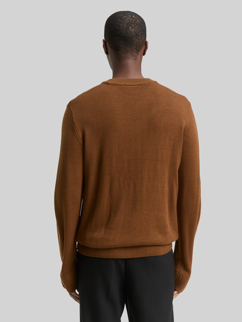 Tom Tailor Strickpullover mit Rundhalsausschnitt - Golden Clay