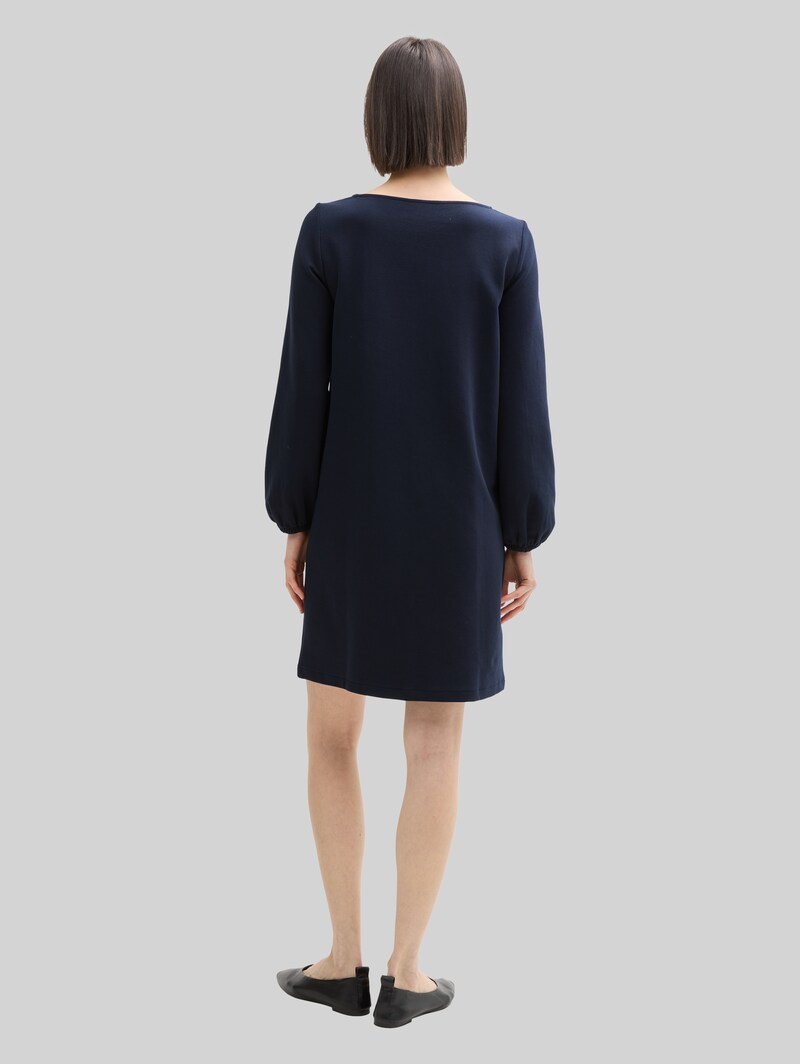 Tom Tailor Knielanges Kleid mit Struktur - Sky Captain Blue