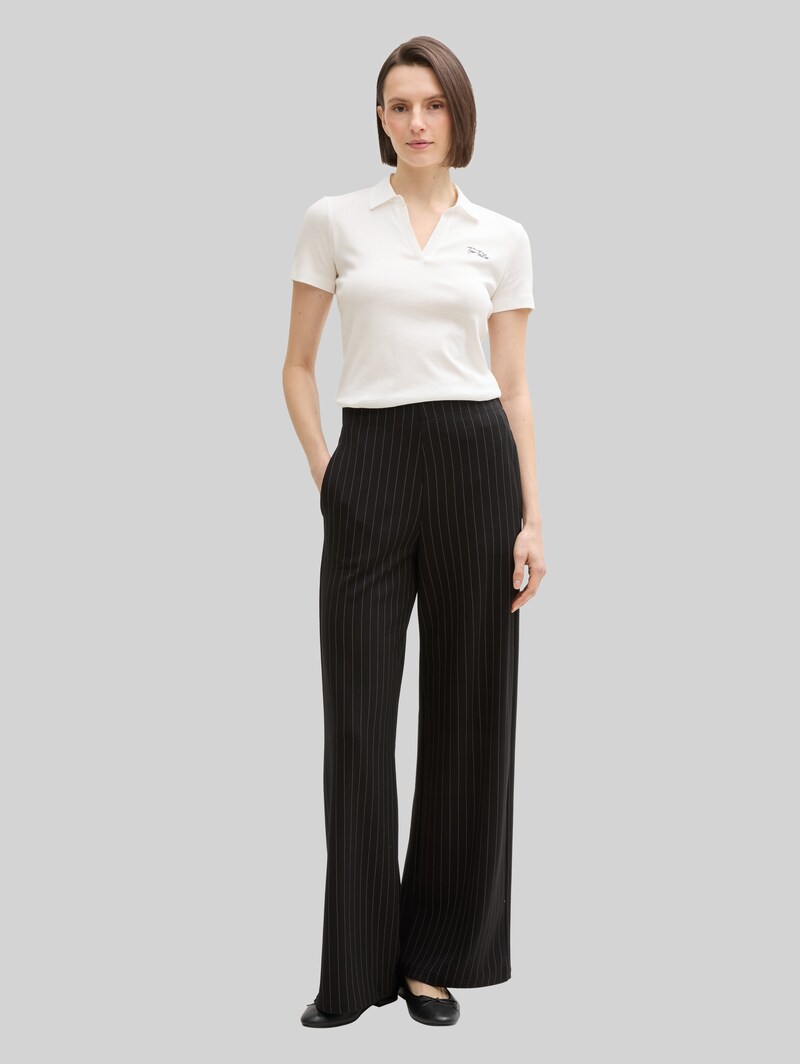 Tom Tailor Basic Poloshirt mit Logo-Stickerei - Whisper White