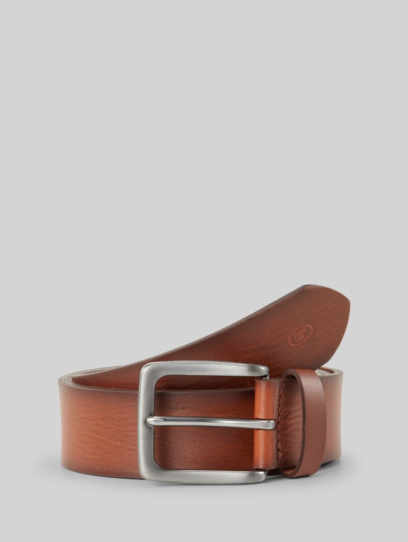 Tom Tailor TTSCOTT Ledergürtel mit eckiger Dornschließe - Light Brown Uni