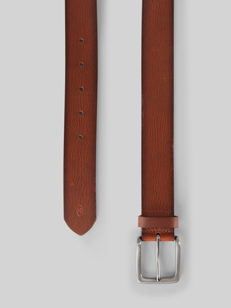 Tom Tailor TTSCOTT Ledergürtel mit eckiger Dornschließe - Light Brown Uni