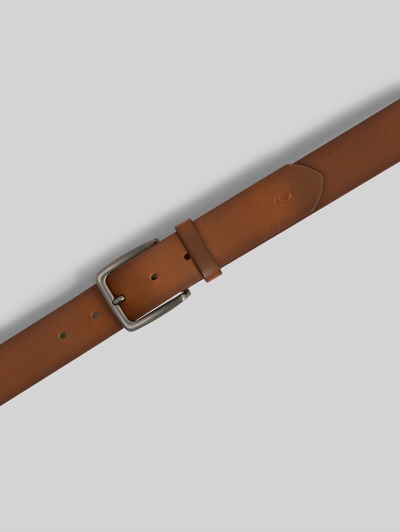 Tom Tailor TTSCOTT Ledergürtel mit eckiger Dornschließe - Light Brown Uni