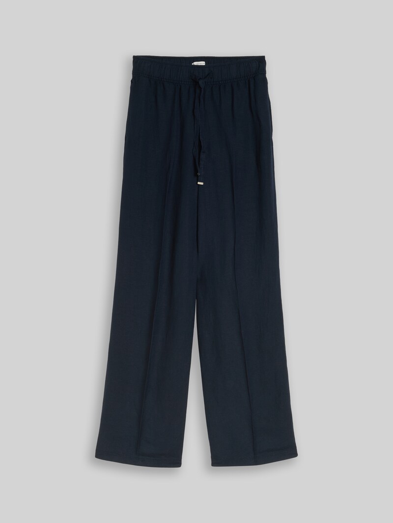 Tom Tailor Loose Fit Hose mit Leinenanteil - Sky Captain Blue