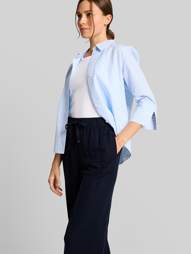 Tom Tailor Loose Fit Hose mit Leinenanteil - Sky Captain Blue