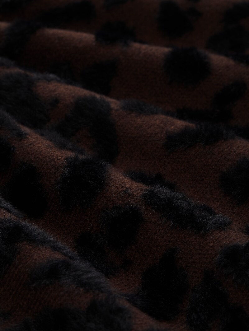 Tom Tailor Oversize Strickpullover mit Leo-Muster - Big Brown Leo Design
