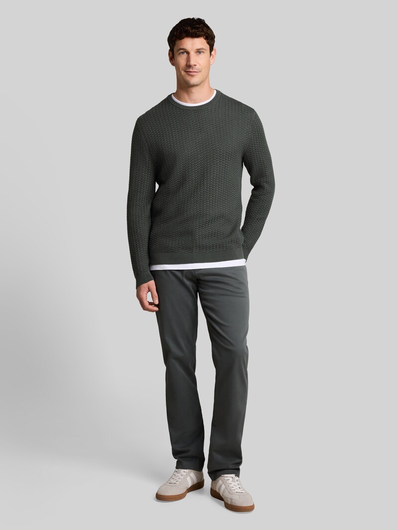 Tom Tailor Strickpullover mit Zopfmuster - Darkest Olive