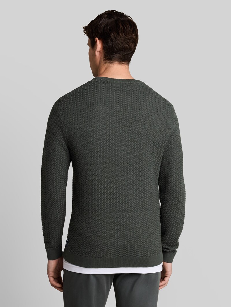 Tom Tailor Strickpullover mit Zopfmuster - Darkest Olive