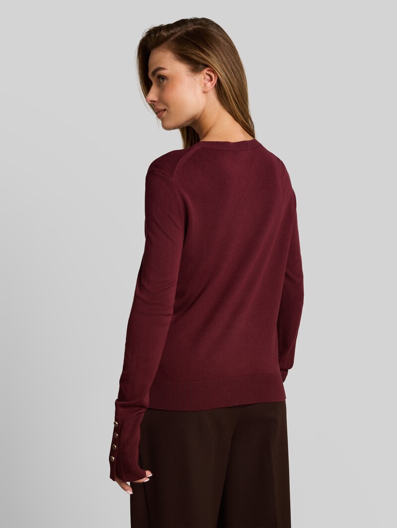 Tom Tailor Strickpullover mit Knopf-Details - Preppy Plum