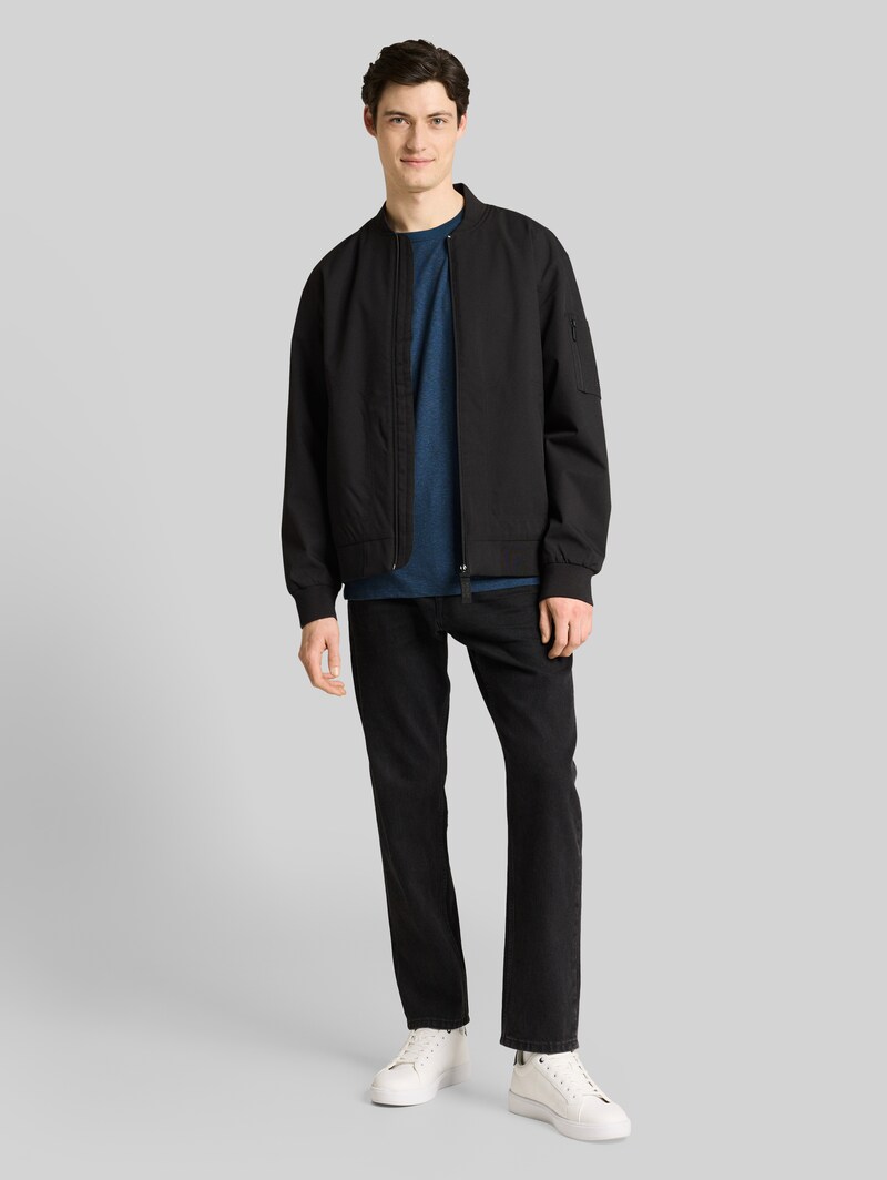 Tom Tailor T-Shirt in Melange-Optik - Nighttime Blue Melange