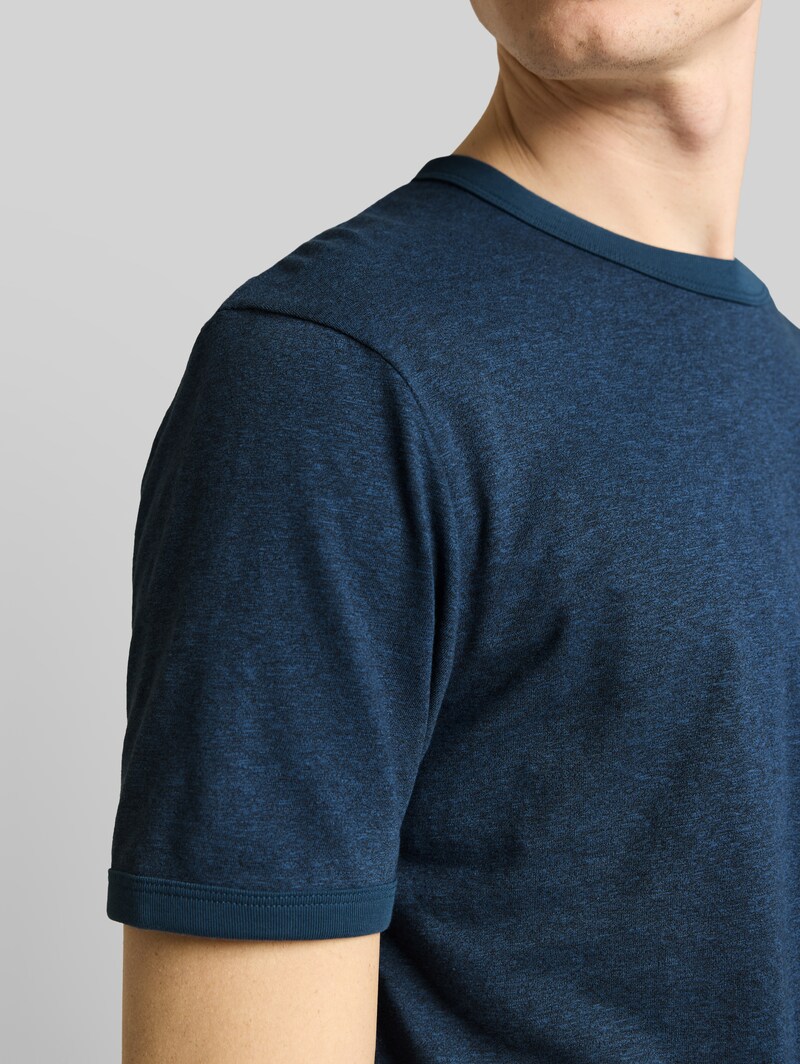 Tom Tailor T-Shirt in Melange-Optik - Nighttime Blue Melange
