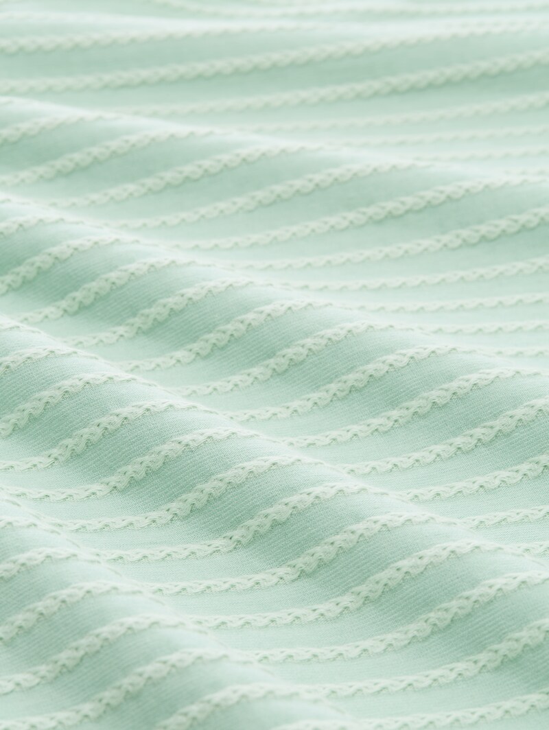 Tom Tailor Sweatshirt mit Streifenmuster - Tonal Green Structure Stripe